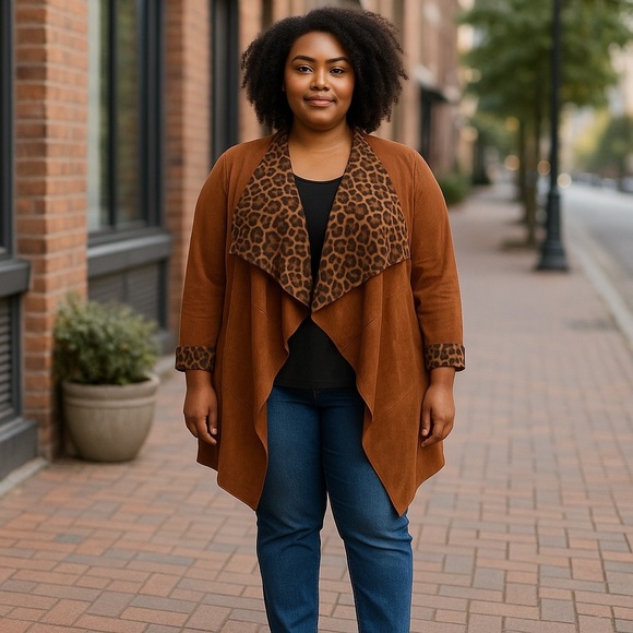 Alberto Makali Brown Leopard Cardigan - Picture 1 of 11